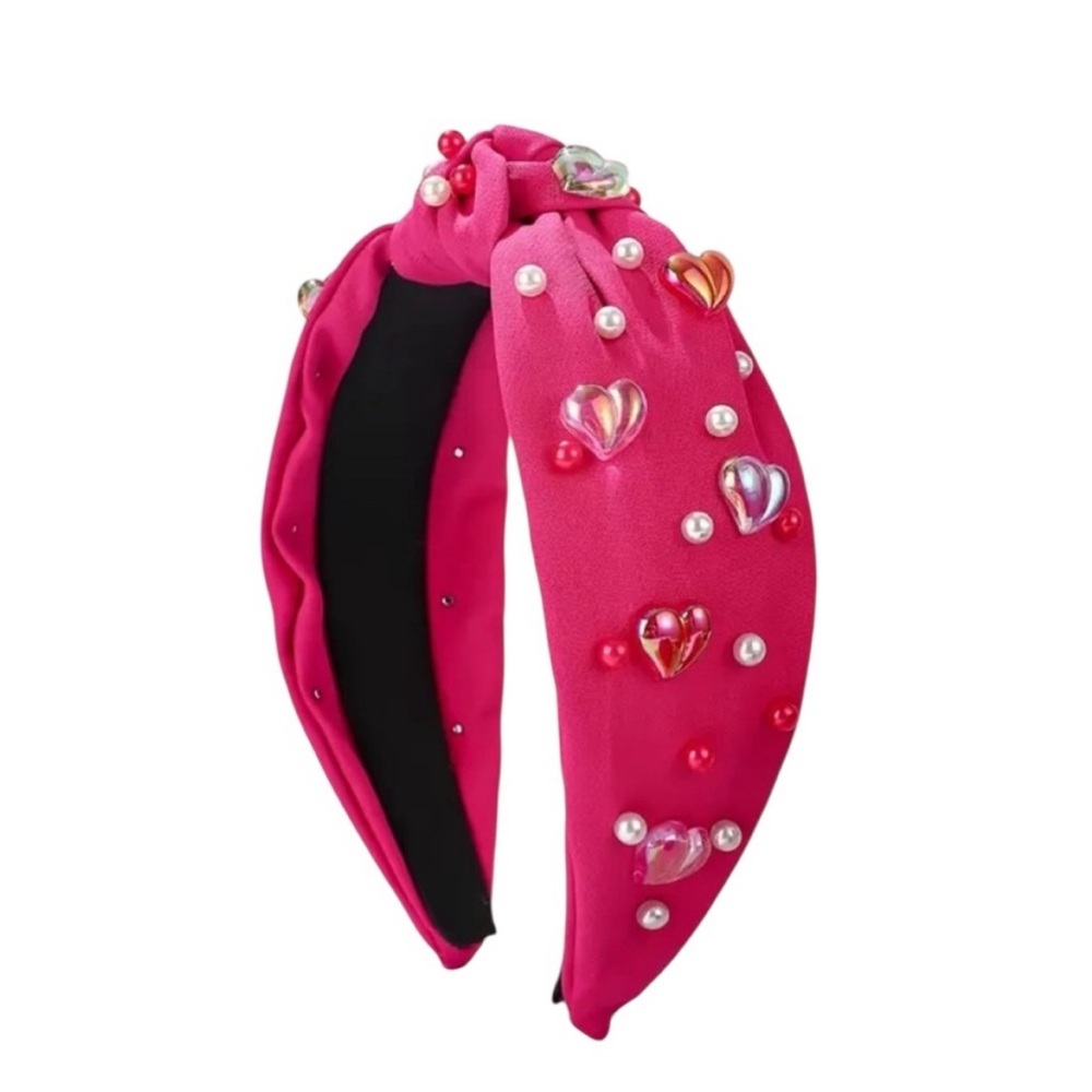 Rose Red Multi Colored Heart Headband